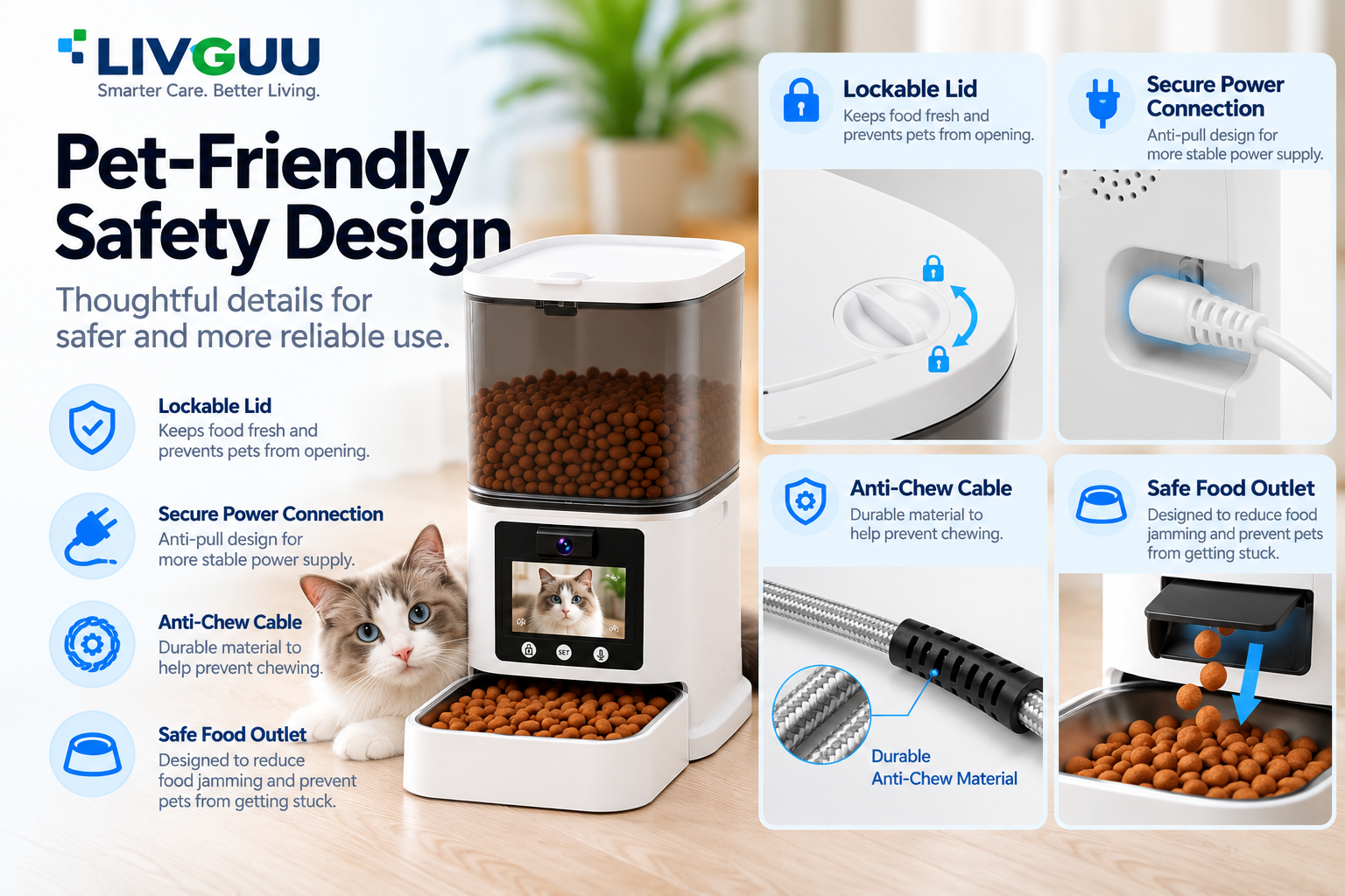 LIVGUU pet feeder safety design