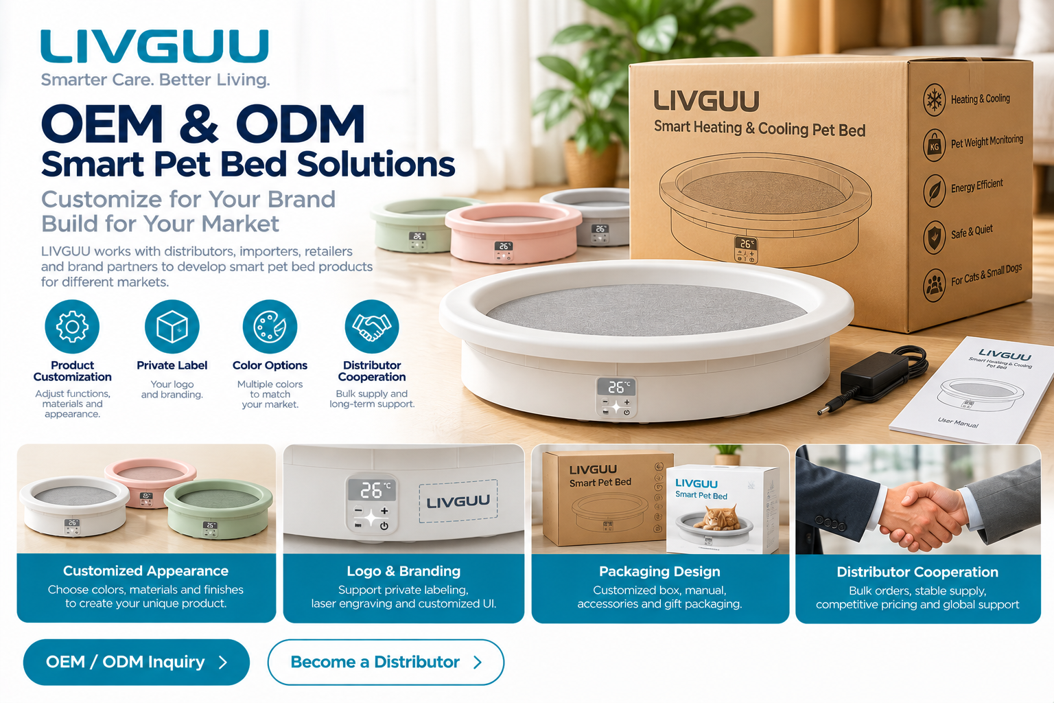 LIVGUU OEM ODM Smart Pet Bed Solutions