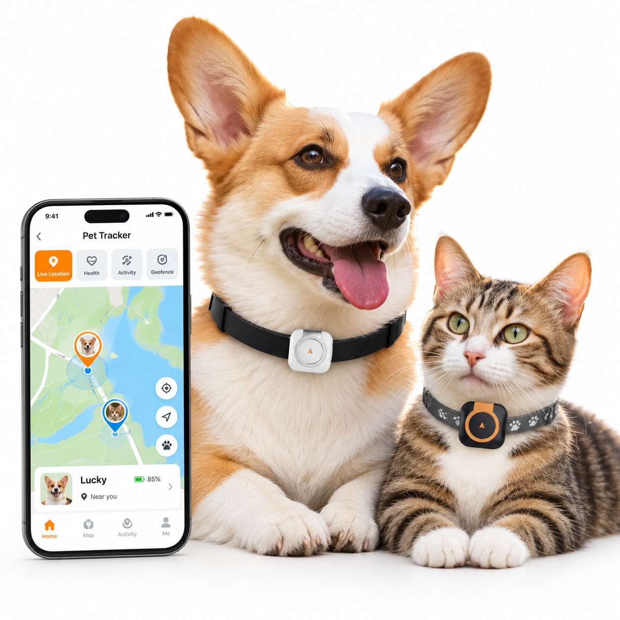 Smart GPS pet tracker for dogs and cats